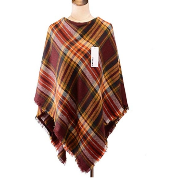 2 LEFT! Fall Colors Autumn Plaid Blanket Scarf - Picture 3 of 7